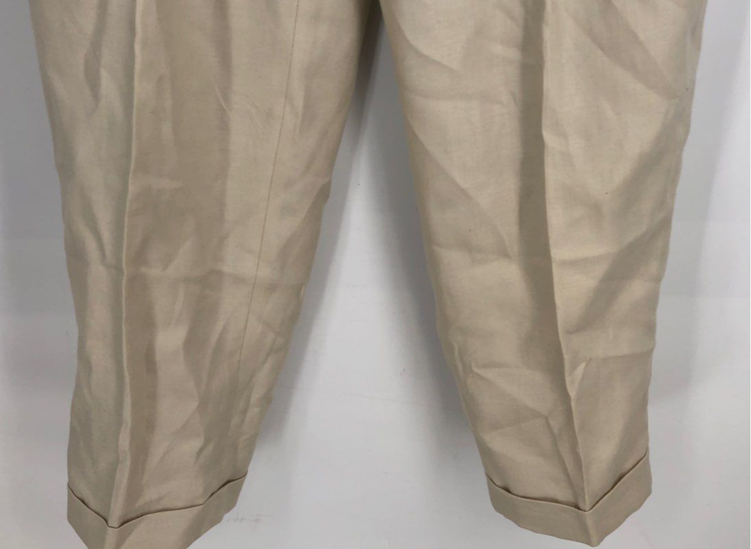 NWT Lauren Ralph Lauren Women&#39;s Light Sand Pleated Dress Pants - Size 12