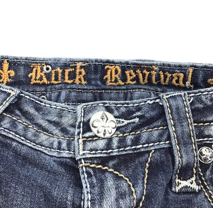 Rock Revival Women's Arda S Skinny Jeans Distressed Ripped Flap Pocket 26x32