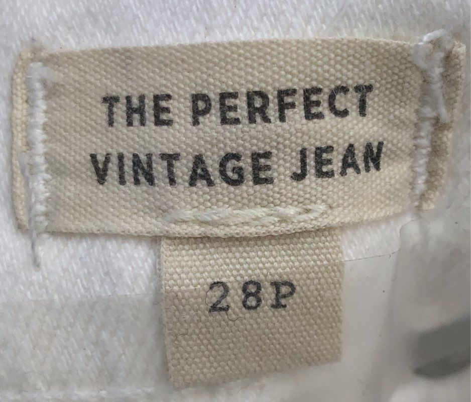 Madewell Women's The Perfect Vintage Jean White High Rise Raw Hem Sz 28P