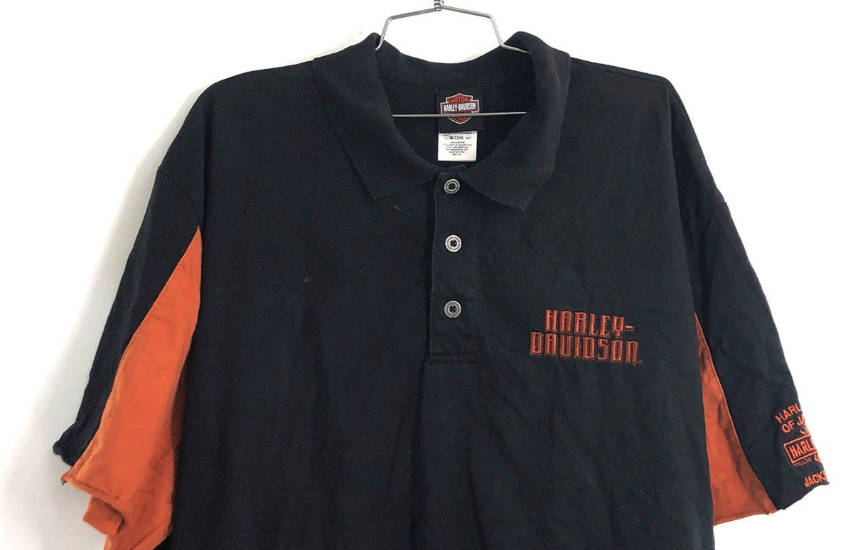 Vintage 2000s Harley-Davidson Live Free Ride Hard Polo Shirt 3XL Jacksonville