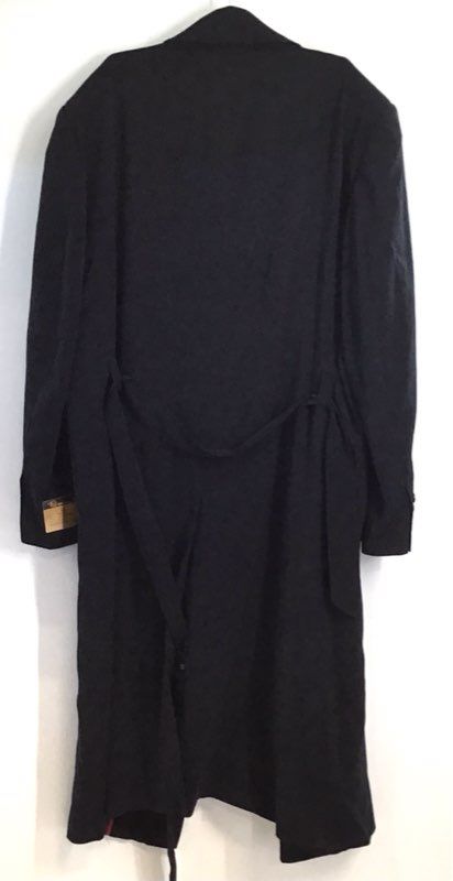 Falcone Men's Aero II Topcoat Black Belted Polyester Trench Jacket Sz 52L NWT