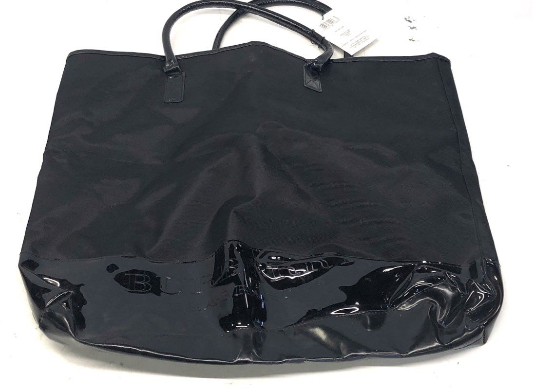 Burberry Fragrances Black Canvas Weekend Bag Large Tote Patent Trim NWT