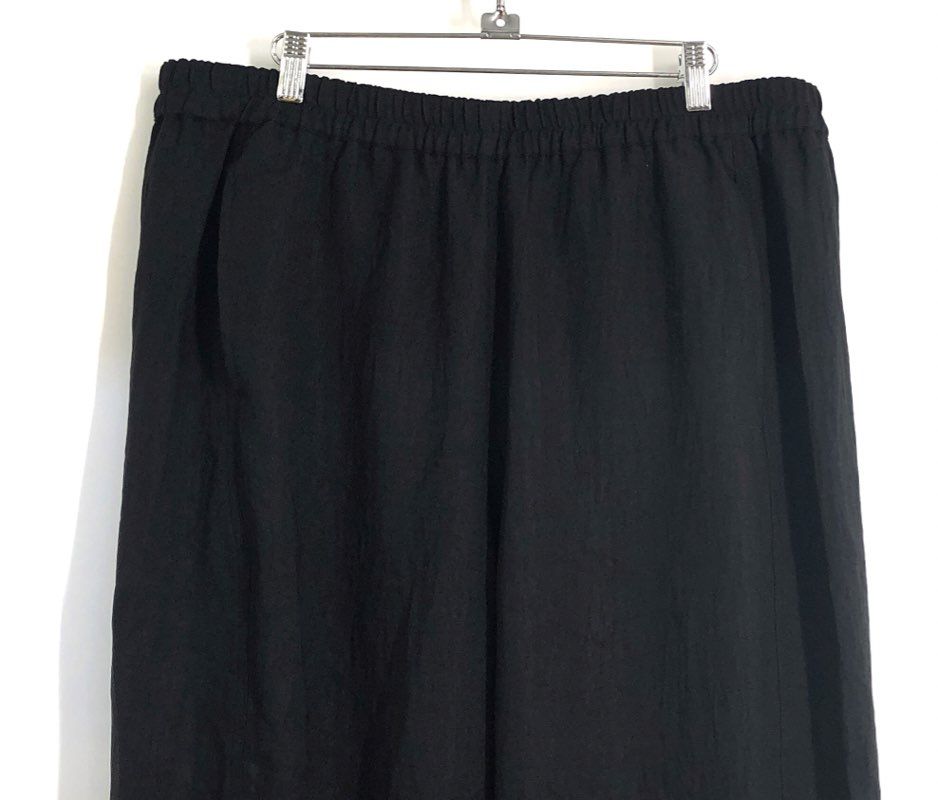 Max Studio London Women's Black Elastic Waist Pull-On Textured Pants Sz 1X NWT
