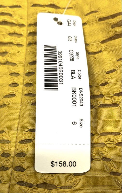 J.Crew Women's Yellow Laser-Cut Geometric Eyelet Fit & Flare Dress NWT Sz 6