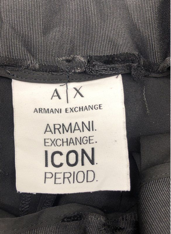 Armani Exchange Women's Black Icon Period Pleated Wide Leg Trousers Sz 2