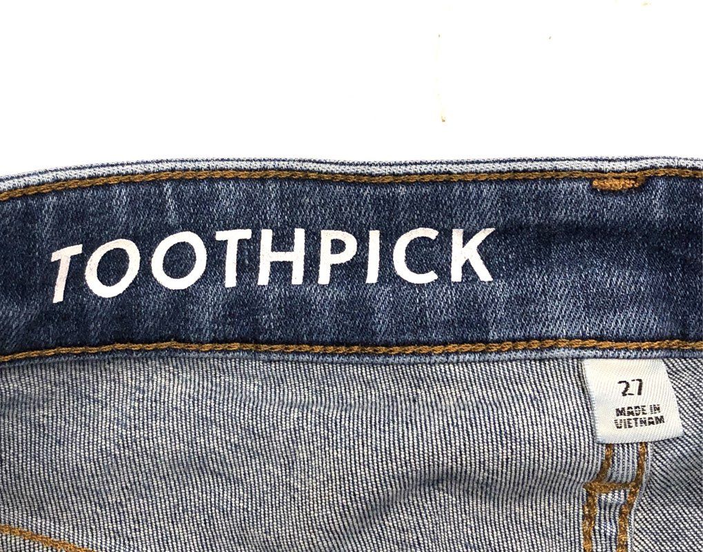 J.Crew Women's Blue Toothpick Skinny High Rise Distressed Jeans Size 27
