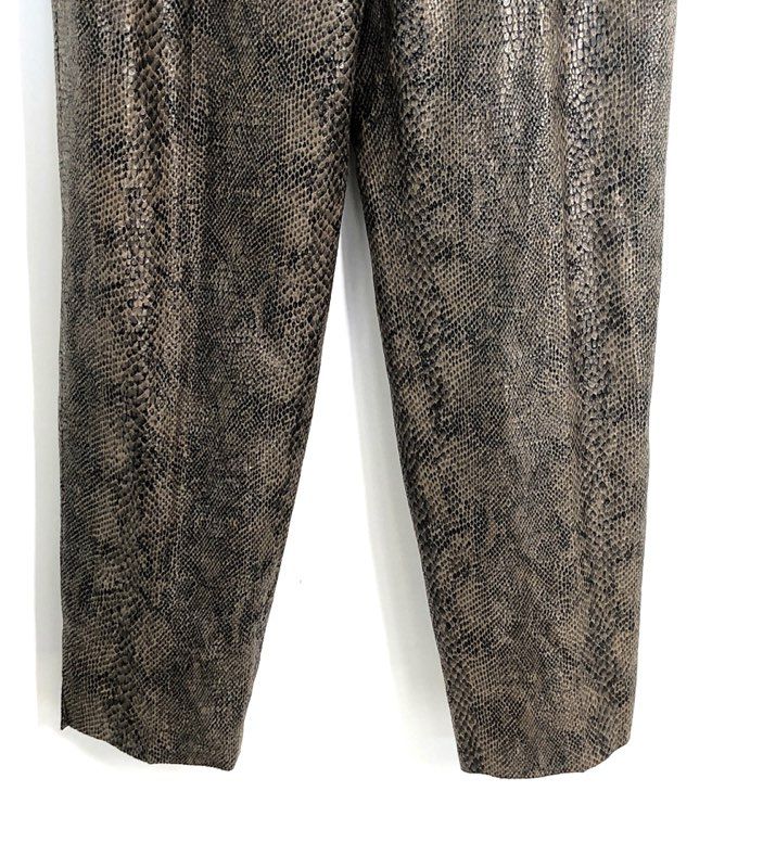 Harve Benard Women's Brown Snake Print High Rise Straight Leg Pants NWT Sz 10