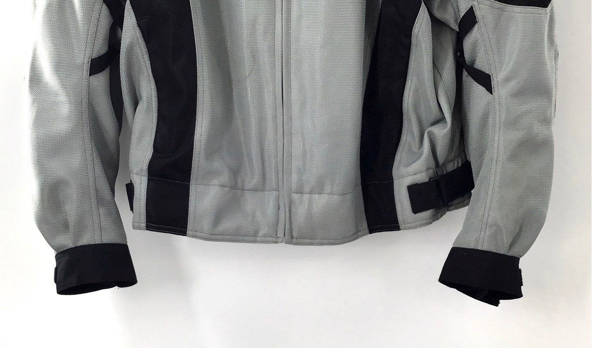 FirstGear Men's Armored Riding Motorcycle Jacket Gray Black Mesh Padded Sz 2XL