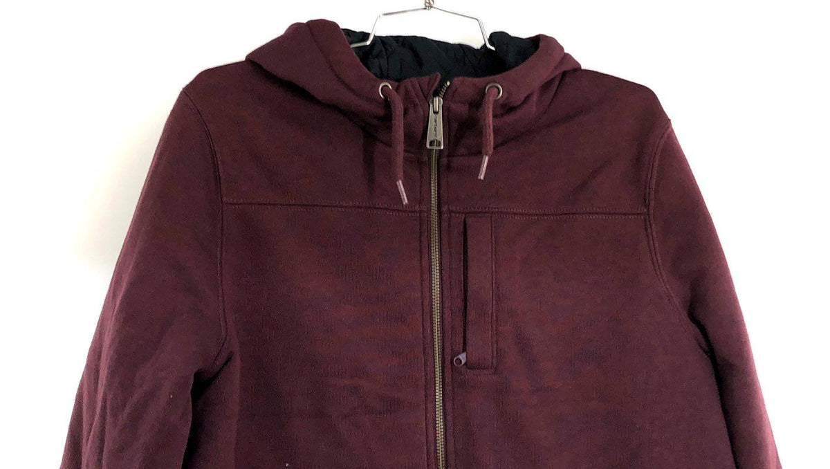 Carhartt Girls' Redwood Jacket Deep Wine Quilted Lined Hooded Canvas Sz M 8/10