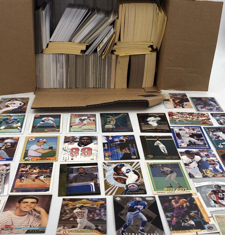 12.9 Lbs. Lot Of Baseball MLB Basketball NBA Cards. Medium Box, Unsorted