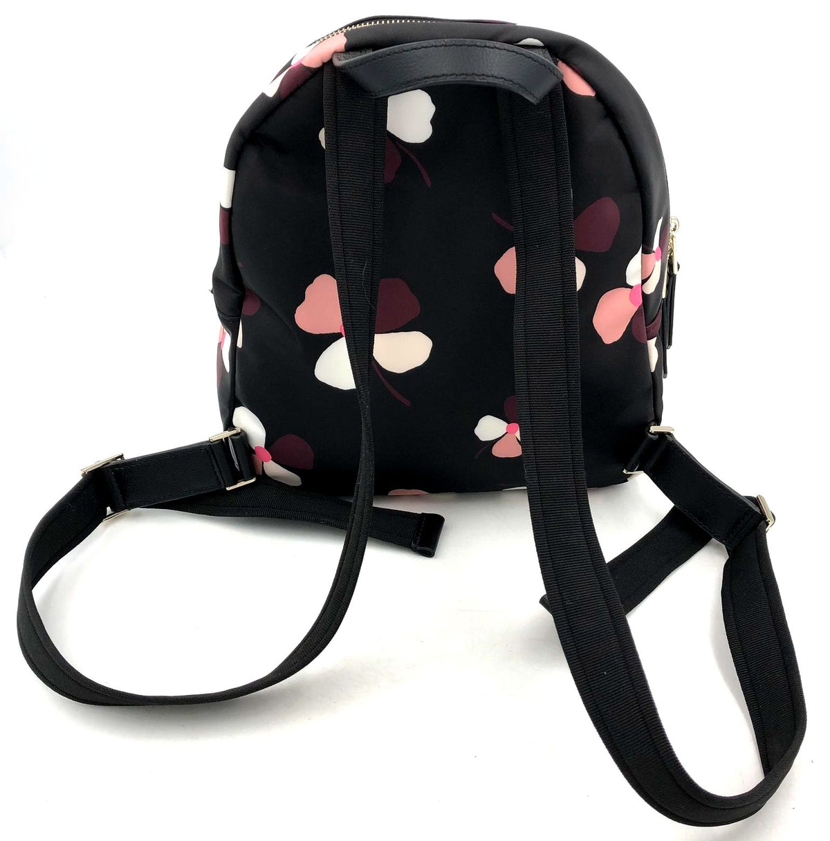 Kate Spade &#39;Dawn Dusk Buds&#39; Black/Pink/Purple Floral Print Nylon Backpack (+COA)