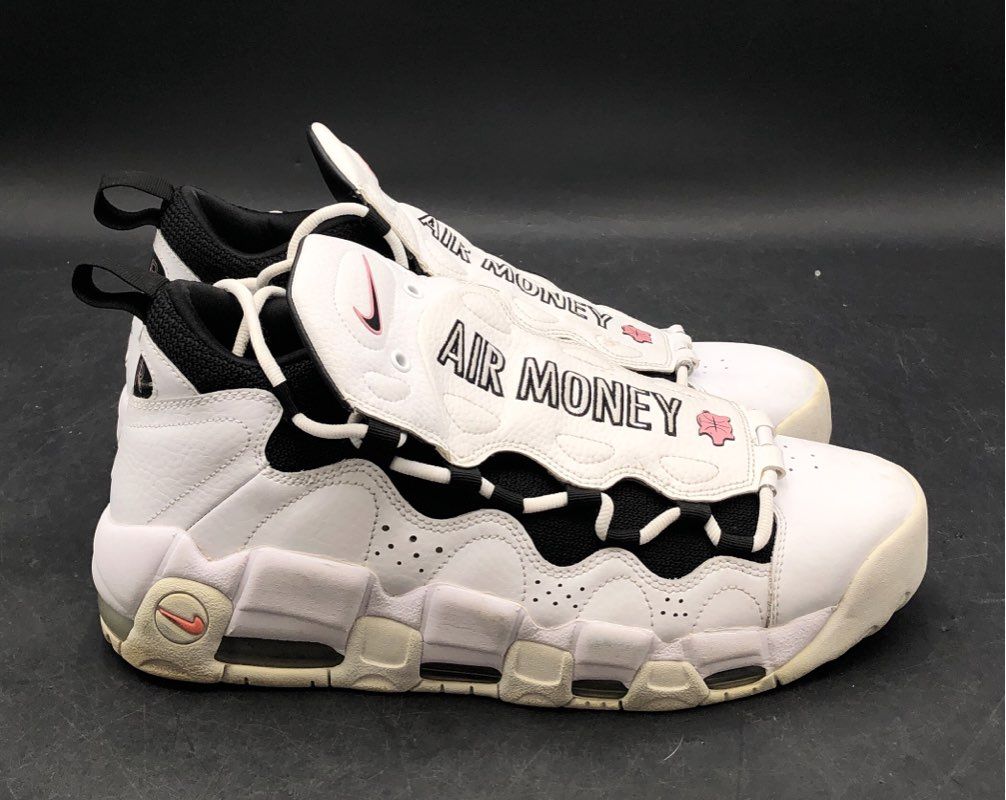 Nike Air More Money White Black Coral Basketball Shoes Size 12