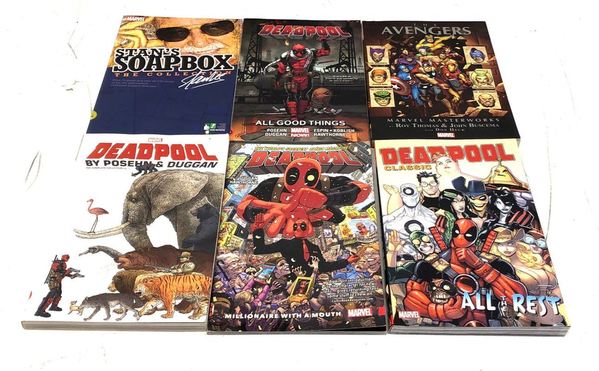 Marvel Graphic Novel Lot Deadpool Avengers Stan Lee Modern Age 6 Books