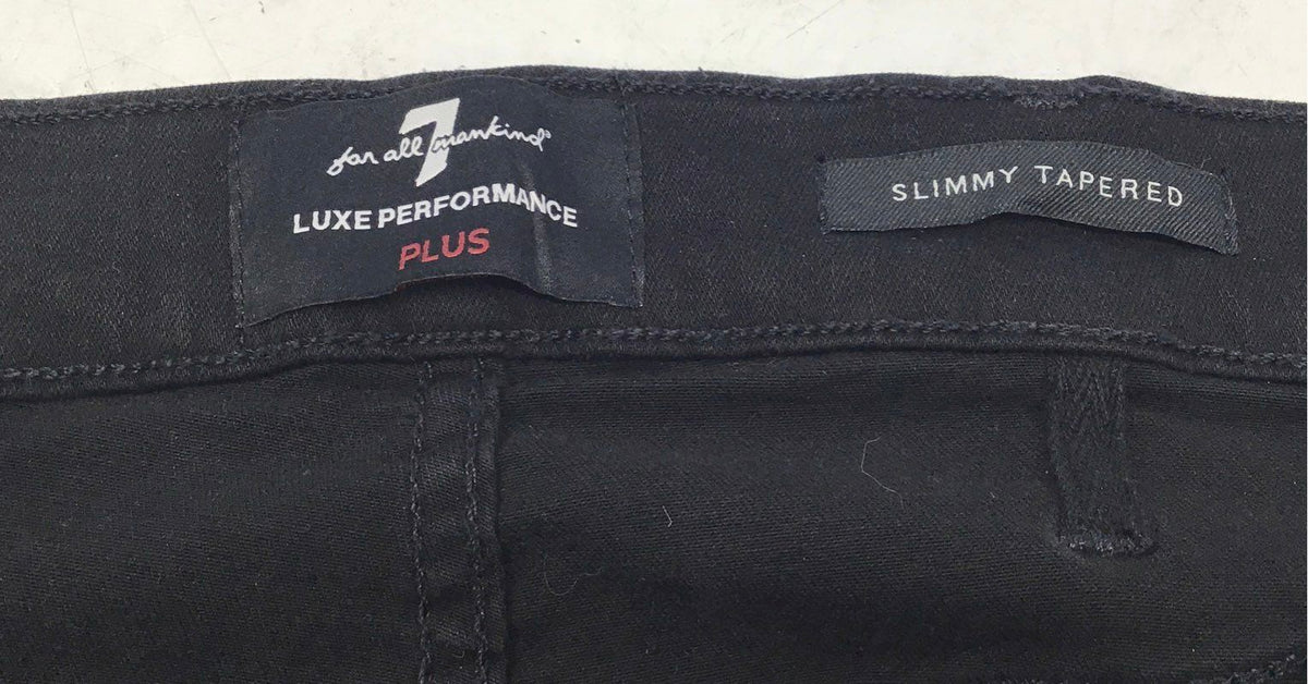 7 For All Mankind Men's Black Slimmy Tapered Luxe Performance Jeans 40 NWT