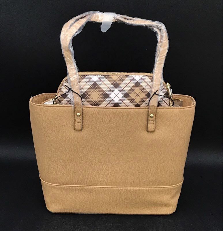 NWT Nanette Lepore Camel Tote Purse With Crossbody Bag