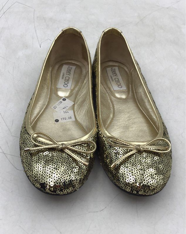 Jimmy Choo Women&#39;s Gold Sequin Slip-On Ballet Flats - Size 36