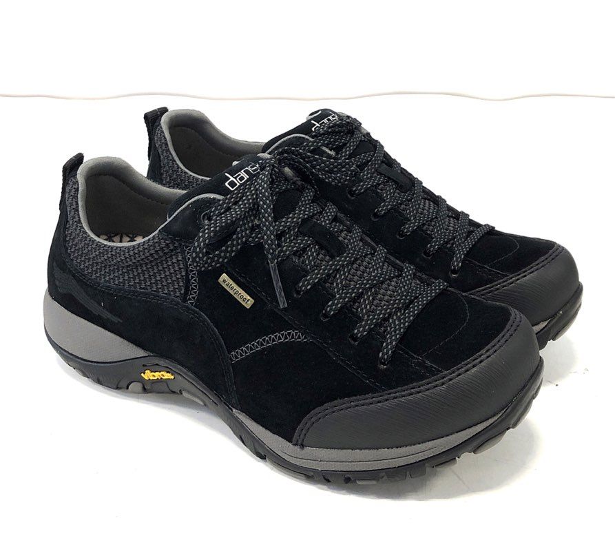 Dansko Pace Waterproof Black Suede Walking Shoes Sneakers Women's Size 38