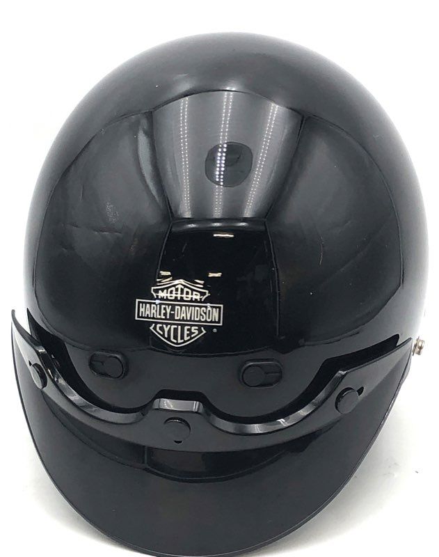 Harley-Davidson Gloss Black Half Helmet Size XXL 63-64cm Retractable Sun Shield