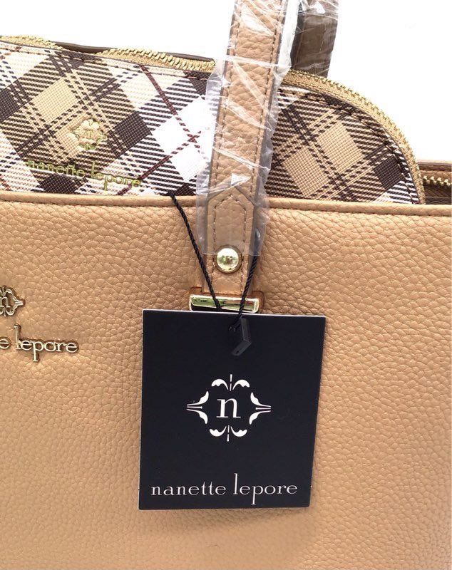 NWT Nanette Lepore Camel Tote Purse With Crossbody Bag