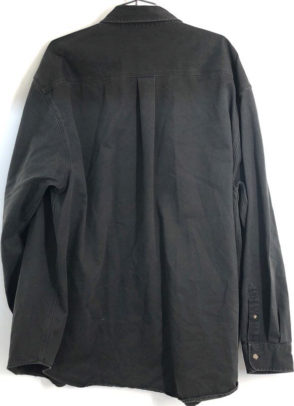 Carhartt Men's Black Long Sleeve Button Down Cotton Twill Work Shirt Sz XL