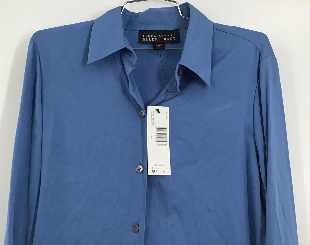 NWT Ellen Tracy Women&#39;s Riviera Button-Up Shirt - Size 8