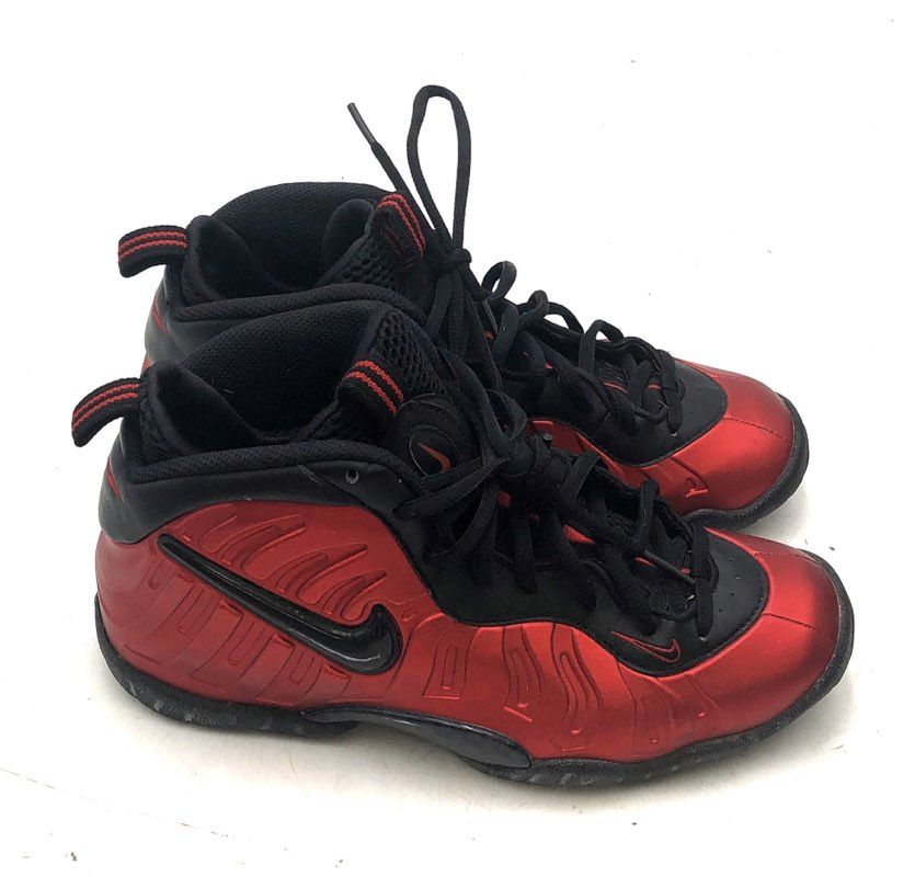 Nike Little Posite Pro University Red Black Basketball Shoes Size 5.5Y