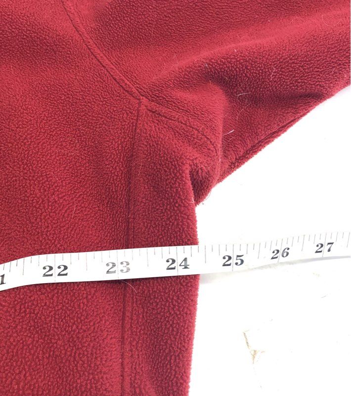 The North Face Men's Red Full Zip Fleece Jacket Embroidered Logo Size XL