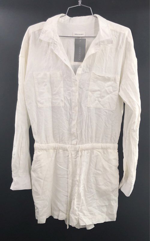 Thread & Supply Women's Beach Bar Romper White Long Sleeve NWT Sz S