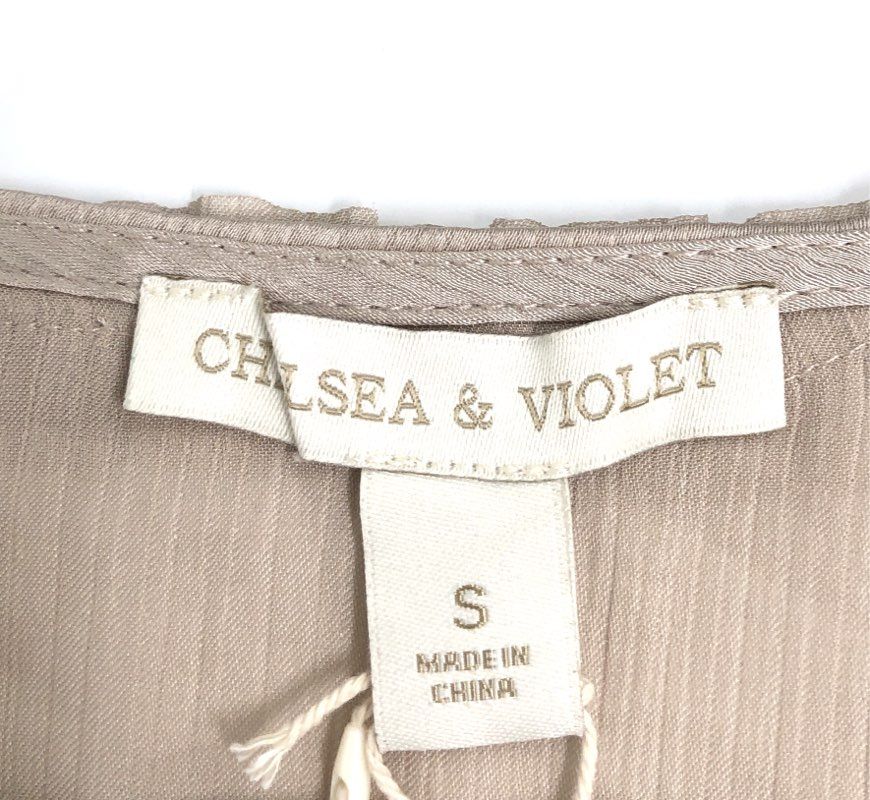 Chelsea and Violet Women's Champagne Toast Ruffle Tiered Maxi Dress NWT Sz S