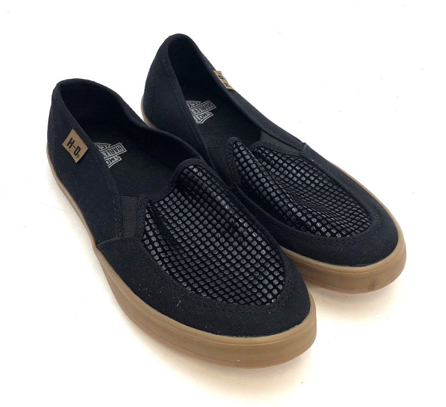 Harley-Davidson Women's D84419 Black Canvas Slip On Casual Shoes Size 7