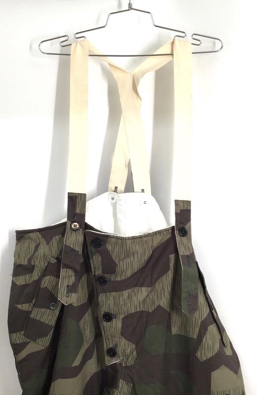 Vintage West German Army Splinter Camo Overpants Suspenders Sz Gr 3