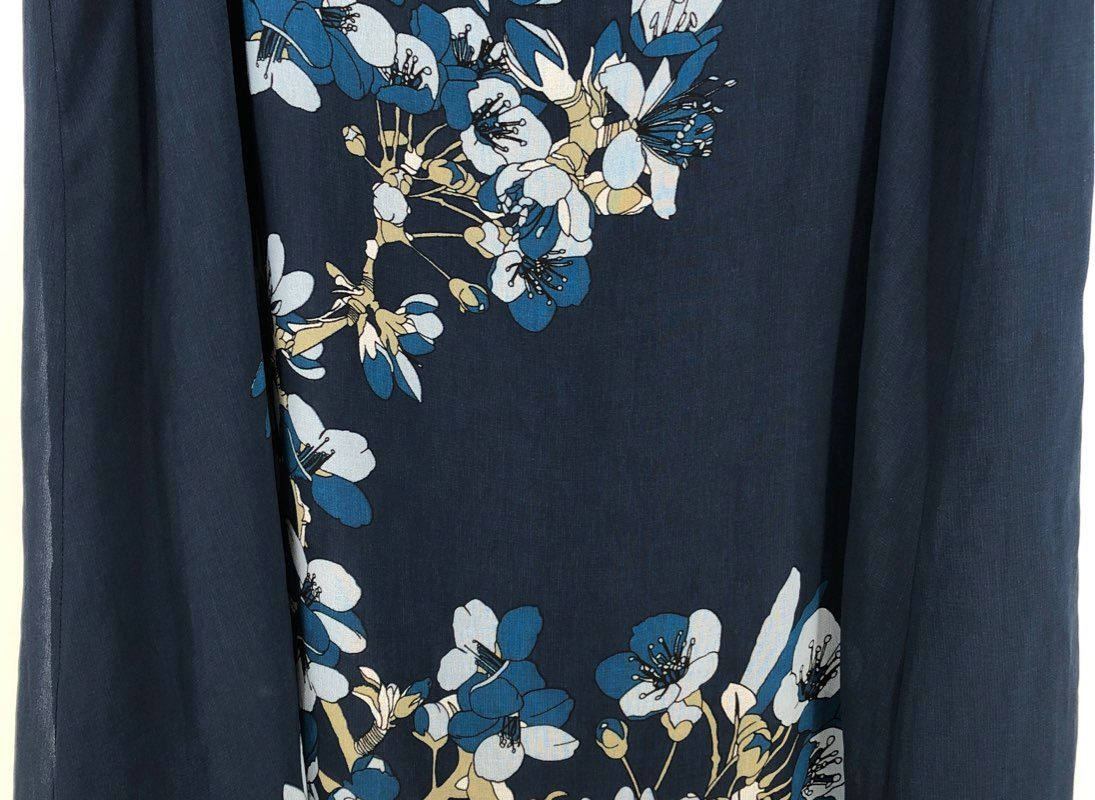 NWT Sophie Max Women&#39;s Navy Blue Floral Shift Dress - Size Large