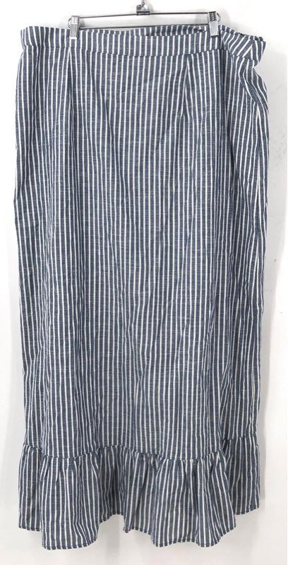 NWT Rachel Roy Women's Navy White Striped Wrap Skirt - Size 1X