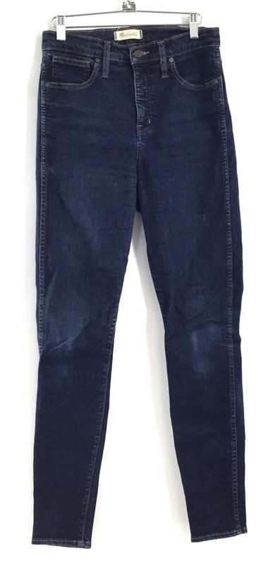 Madewell Women's 10" High-Rise Skinny Jeans Dark Blue Indigo Wash Size 28T