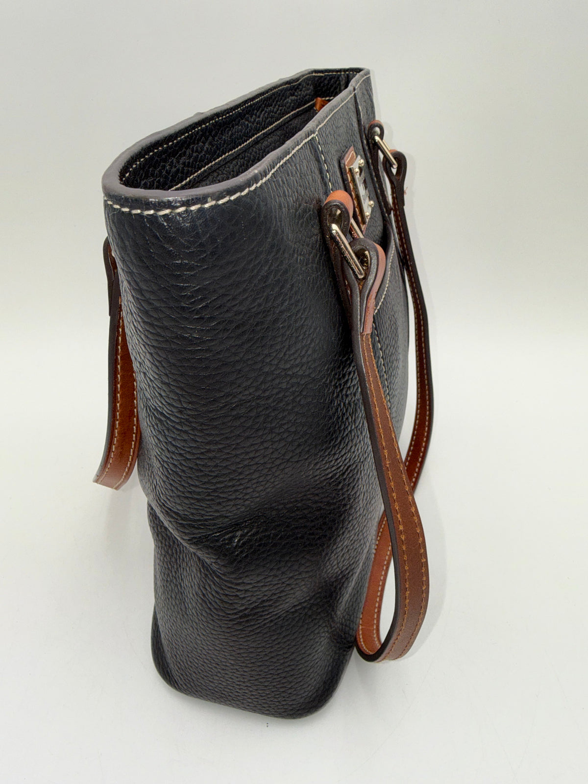 Dooney & Bourke Black Pebble Grain Small Lexington Shopper Bag Handbag COA