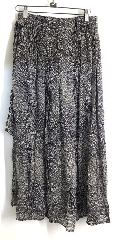 Maeve by Anthropologie Women's Grey Snakeskin Print Pleated Maxi Skirt Size 0