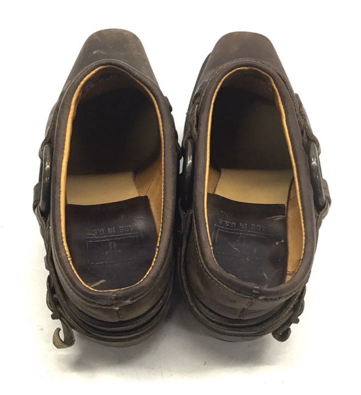 Frye Harness Mule Brown Leather Clogs Square Toe Made in USA Women's Size 7.5