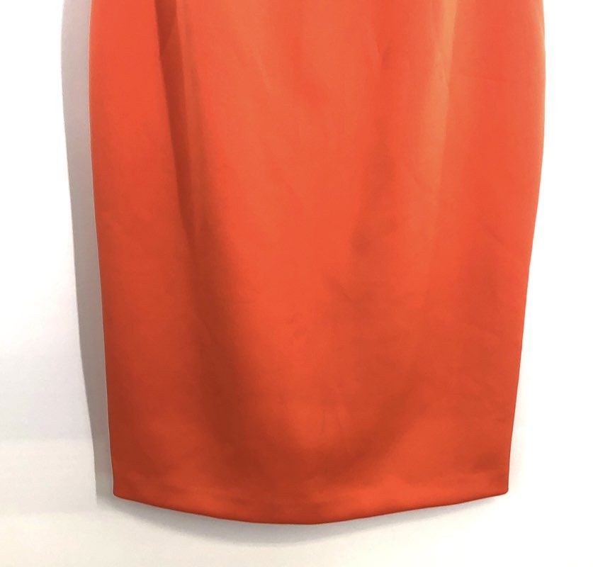 Calvin Klein Women's Orange Cold Shoulder Sheath Zip Back Dress Sz 14 NWT