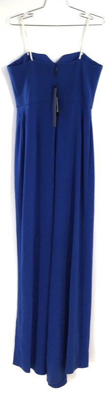 Halston Heritage Women's Lapis Blue Strapless Sweetheart Slit Maxi Dress Sz 8