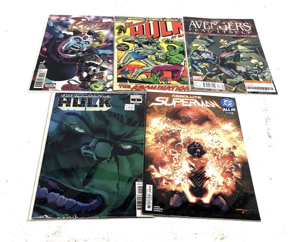 Marvel DC Comic Book Lot 25 Comics Hulk Spider-Man X-Men Modern Bronze Copper