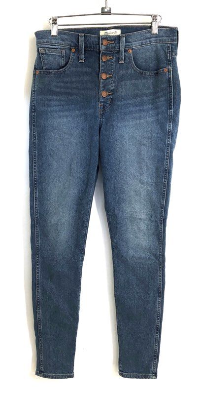 Madewell Women's Blue 10" High-Rise Skinny Button Fly Jeans Size 29