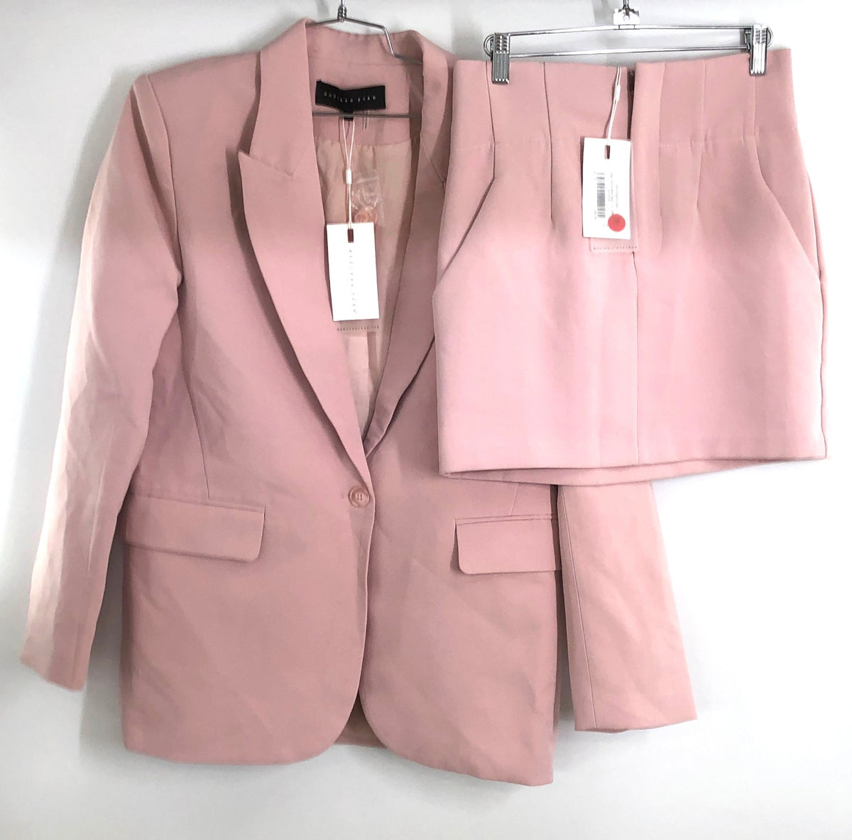 Endless Rose Women's Pink Boxy Blazer & High Waist Mini Skirt 2PC Set NWT Sz L/S