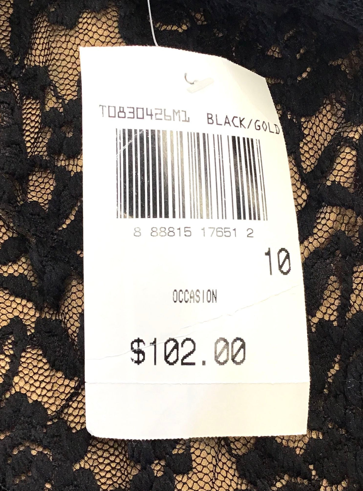 NWT Connected Apparel Women's Black Gold Floral Sheath Dress - Size 10