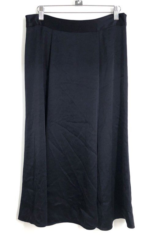 Elie Tahari Women's Navy Blue Triacetate Blend A-Line Midi Skirt Sz 6