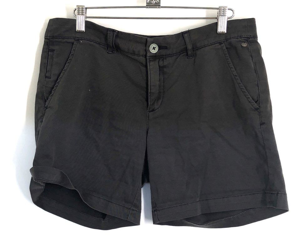 Pilcro and the Letterpress Women's Dark Gray Hyphen Cuffed Cotton Shorts Sz 27