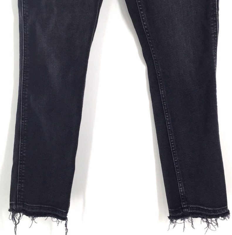 Gap Women's Black Vintage Slim High Rise Jeans Raw Hem Cropped Sz 28/6