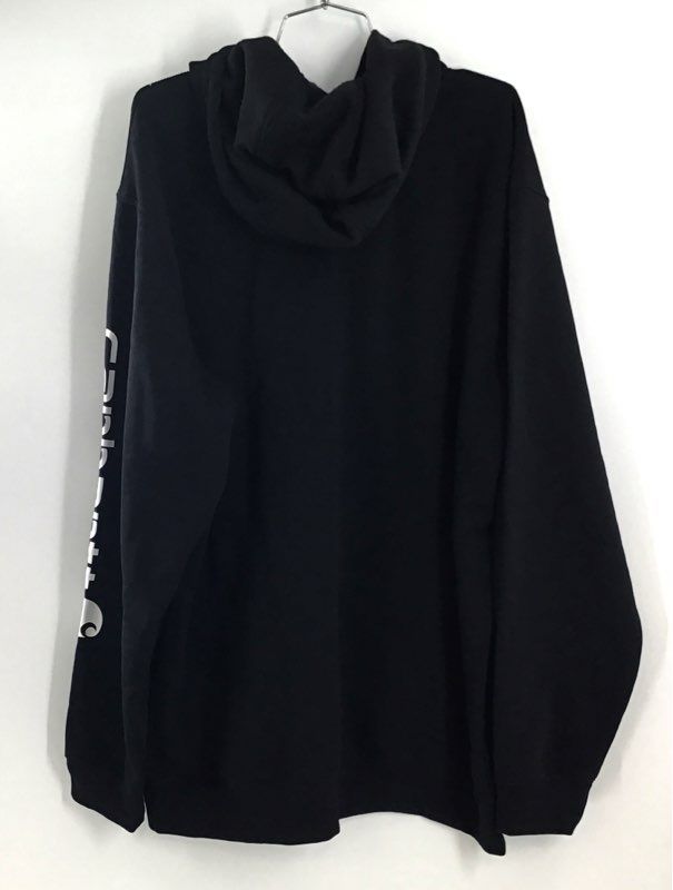 Carhartt Men's Black K288 Logo Sleeve Graphic Loose Fit Hoodie Sz XL