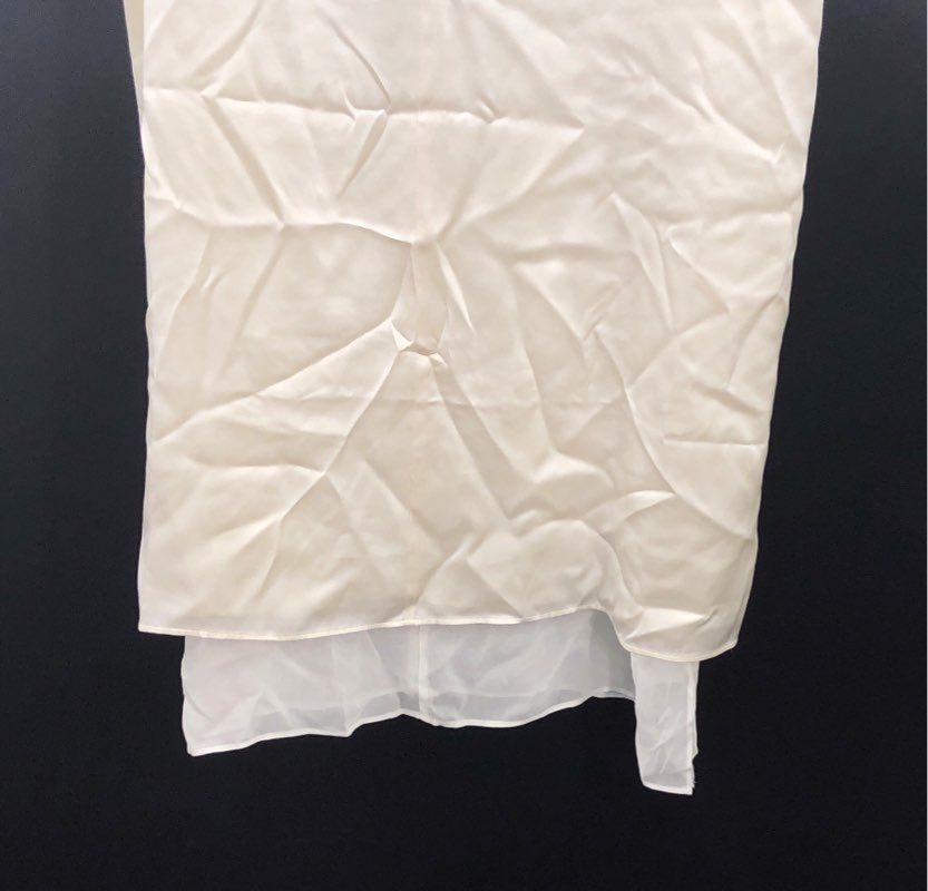 Club Monaco Women's Ivory Silk V-Neck Layered Camisole Tank Top Sz 6