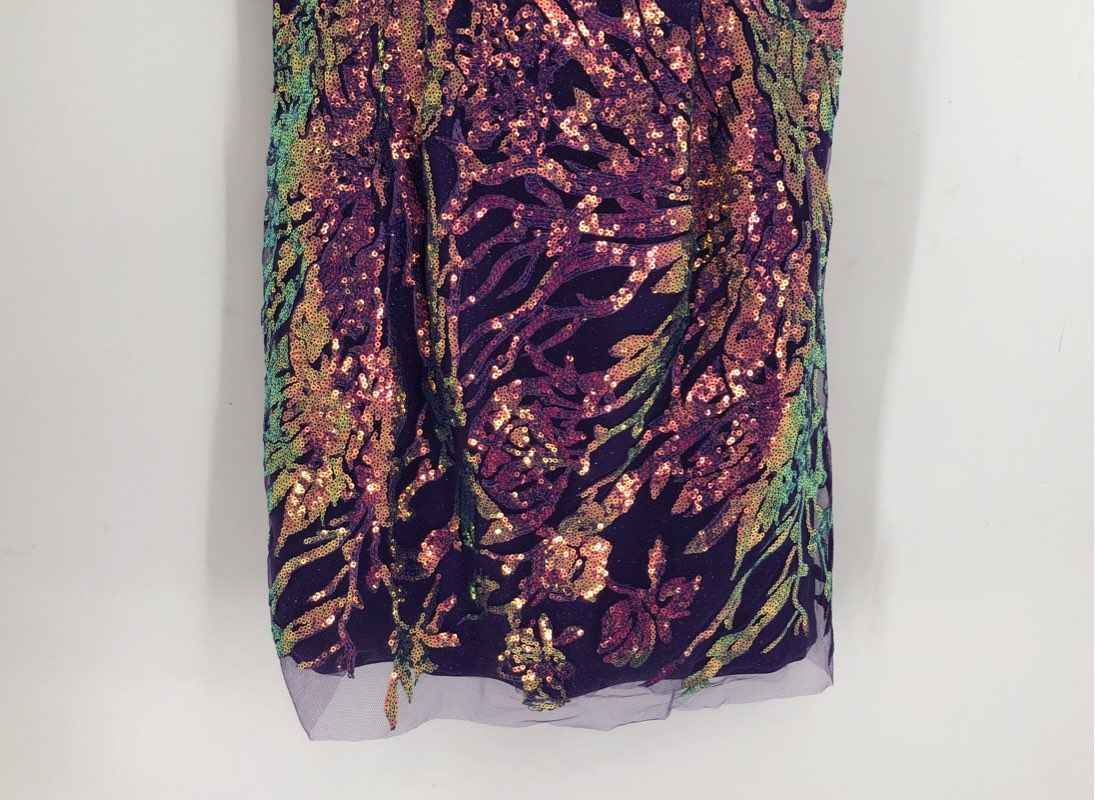 NWT Alyce Designs Women's Bright Purple Sequin Mini Dress
