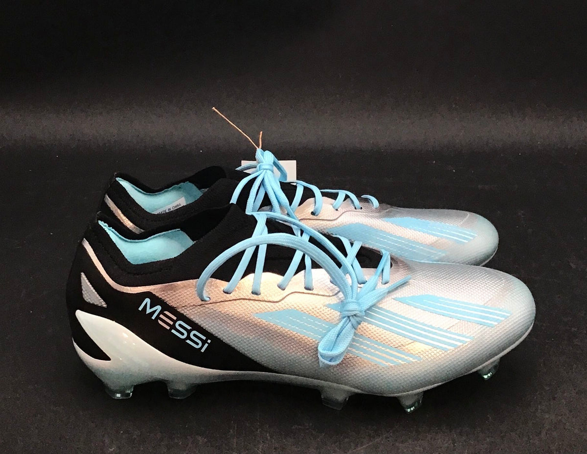 NWT Adidas Women's Crazyfast Messi.1 FG Silver Blue Football Cleats - Size 9